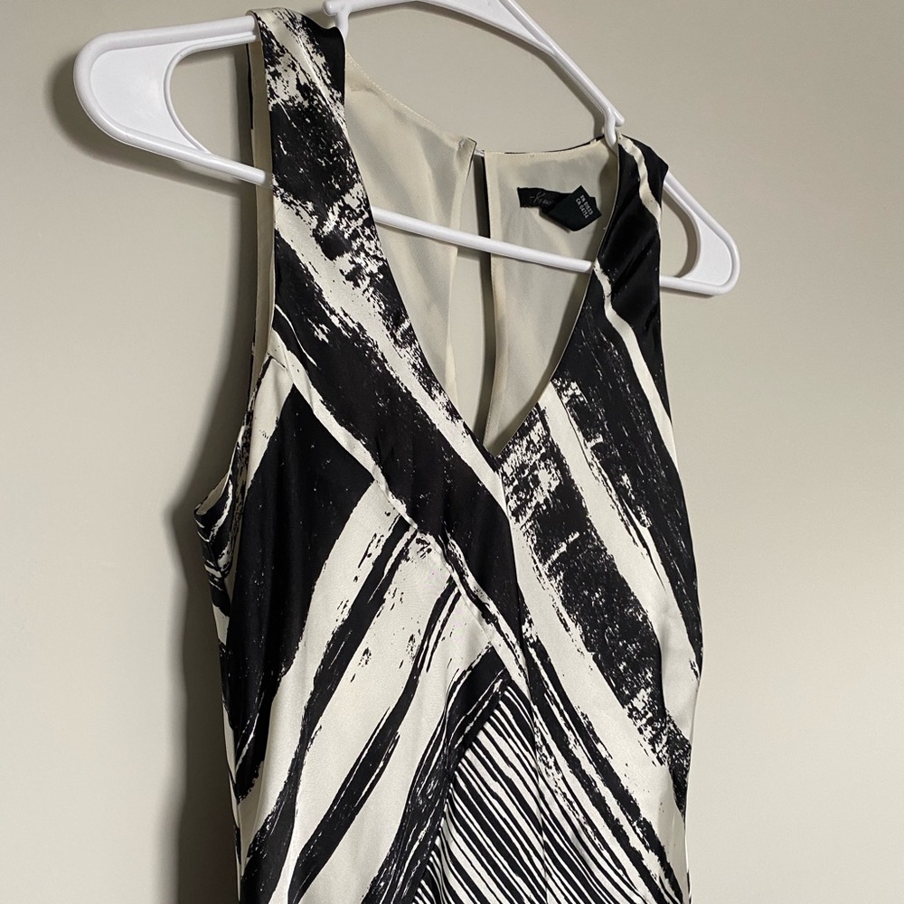 Kenneth Cole Silky Black and White Cocktail Dress